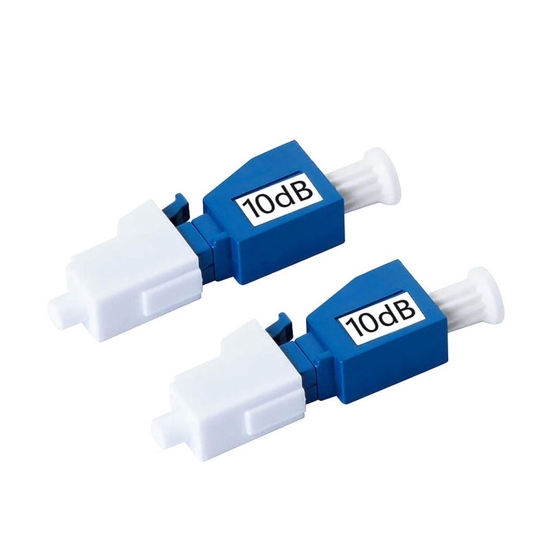 HYFIBER 2 Pack Single Mode LC 10dB Fiber Optic Attenuator, LC/UPC in-Line Fiber Attenuator, Male to Female, Single-Mode Fixed, SM, dB Options: 3dB, 5dB, 7dB, 10dB - Image 1